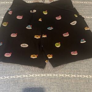 Nike Black Shorts with Colorful Emoji Motifs